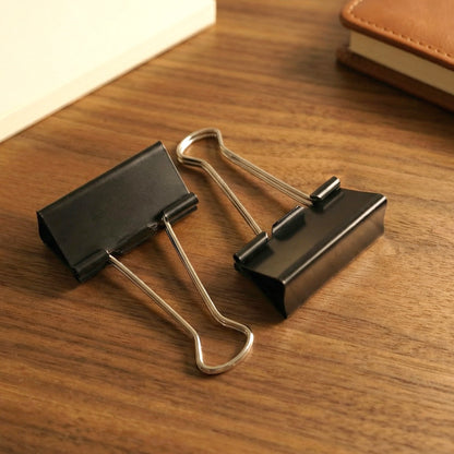 Extra Large Heavy-Duty Black Binder Clips Set (41 mm, 12 Pc)