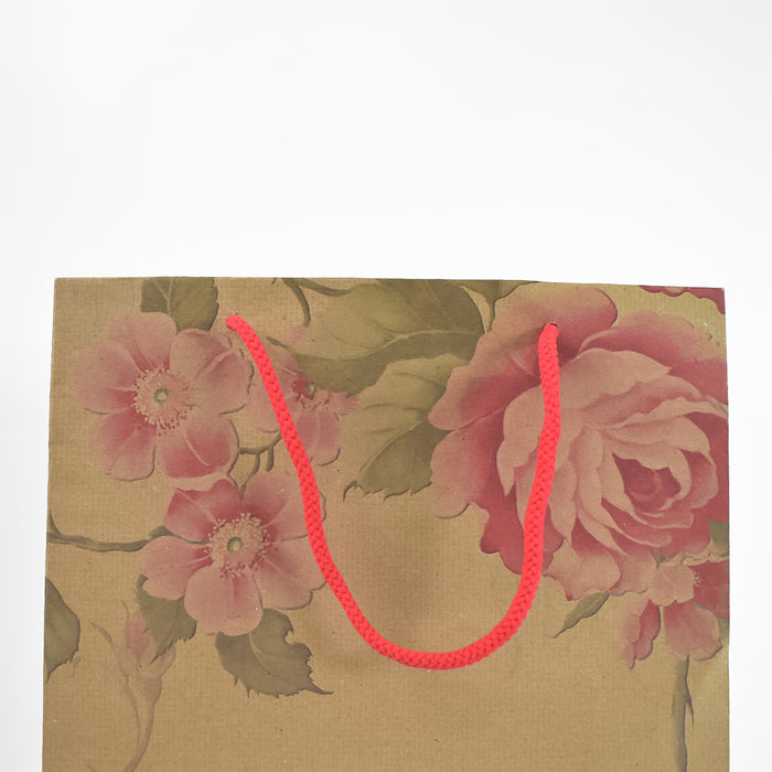 Flower Print Paper Bag (8.5x12x3.5 Inch)