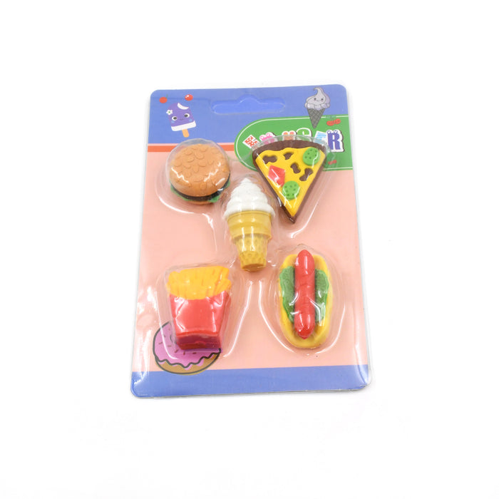 3D Food Fancy & Stylish Colorful Erasers, Mini Eraser Creative Cute Novelty Eraser for Children Different Designs Eraser Set for Return Gift, Birthday Party, School Prize (1 Set / Mix Design & Color)