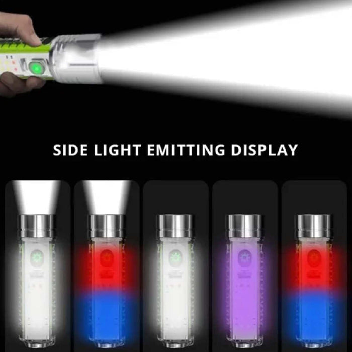 Pattern Flashlight USB Flashlight Rechargeable LED Torch Light (1 Pc)