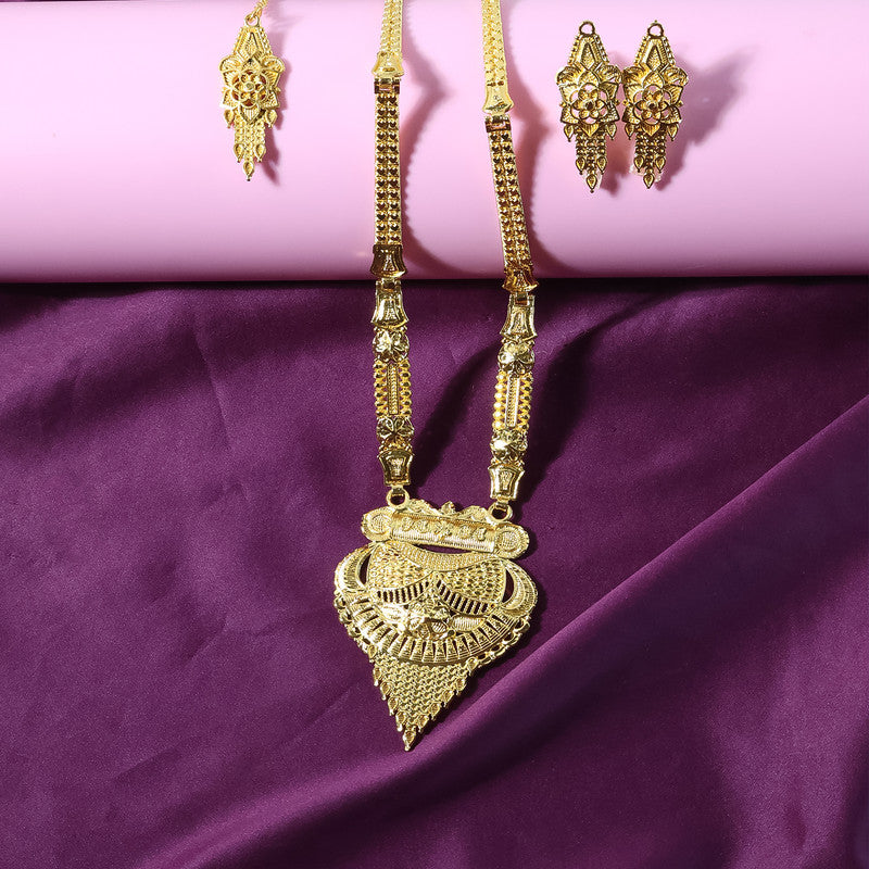 Royal Antique Heritage Necklace Set – Grand Temple-Inspired Pendant for Wedding & Festive Looks