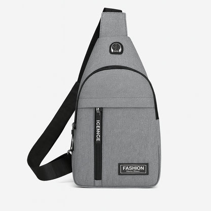 Waterproof Anti Theft Cross-body fanny pack waist bag, Shoulder Bags Chest Men Casual fashion USB Charging earphone hook Sling Travel Bag (1 Pc)