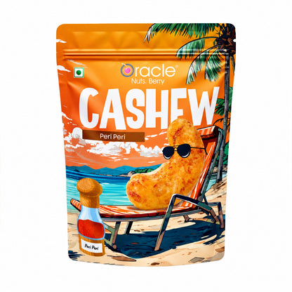Peri Peri Cashews Premium Roasted Crunchy Kaju with Spicy Fiery Hot Masala (200g)