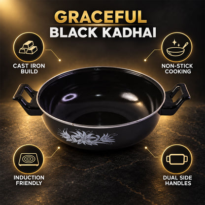 Cast Iron Kadai – Traditional 14 Inch Durable Pan | Indo Glow