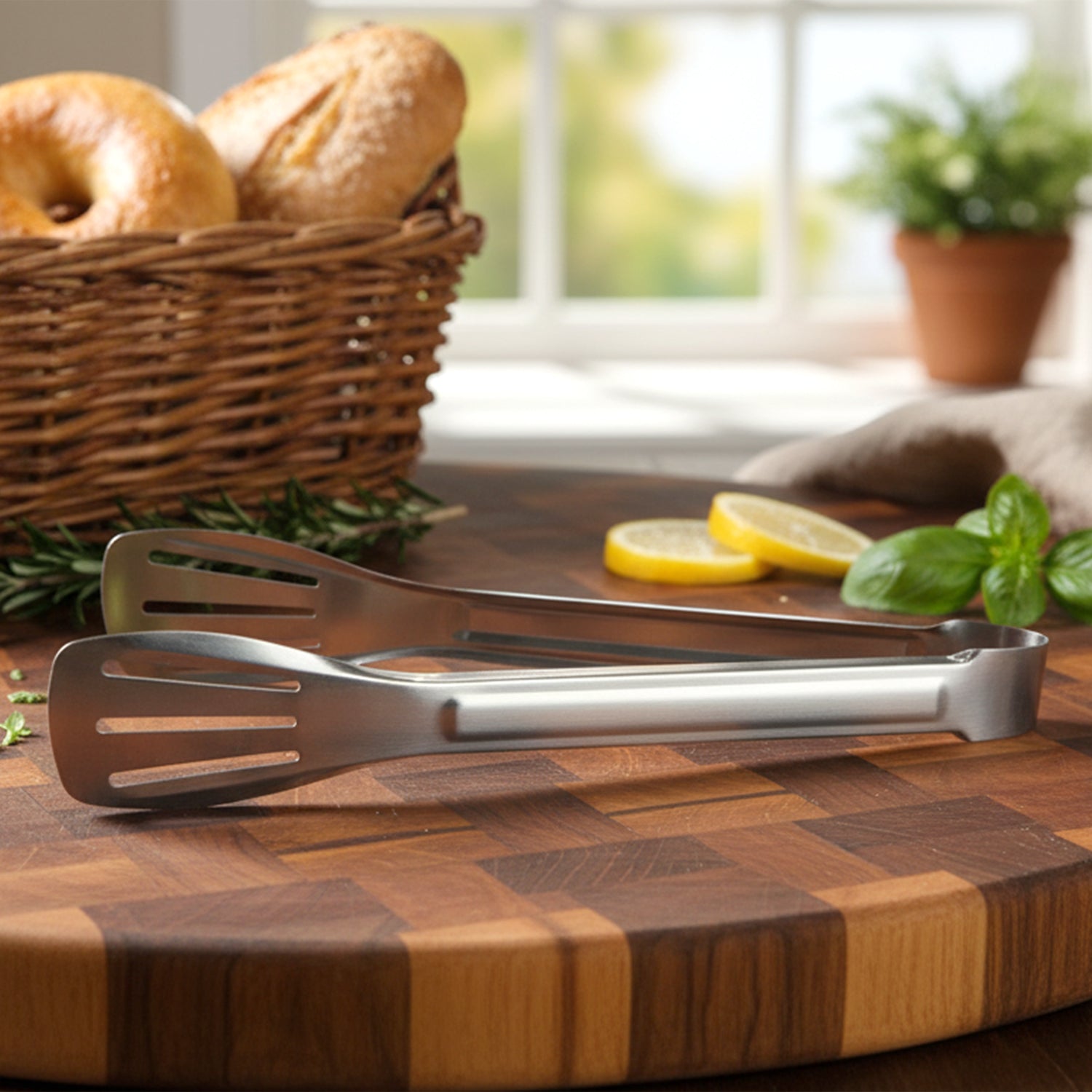 Stainless Steel Kitchen Serving Tongs (1 Pc)