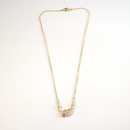 Gold-Plated Crystal Butterfly Heart Pendant Necklace for Women