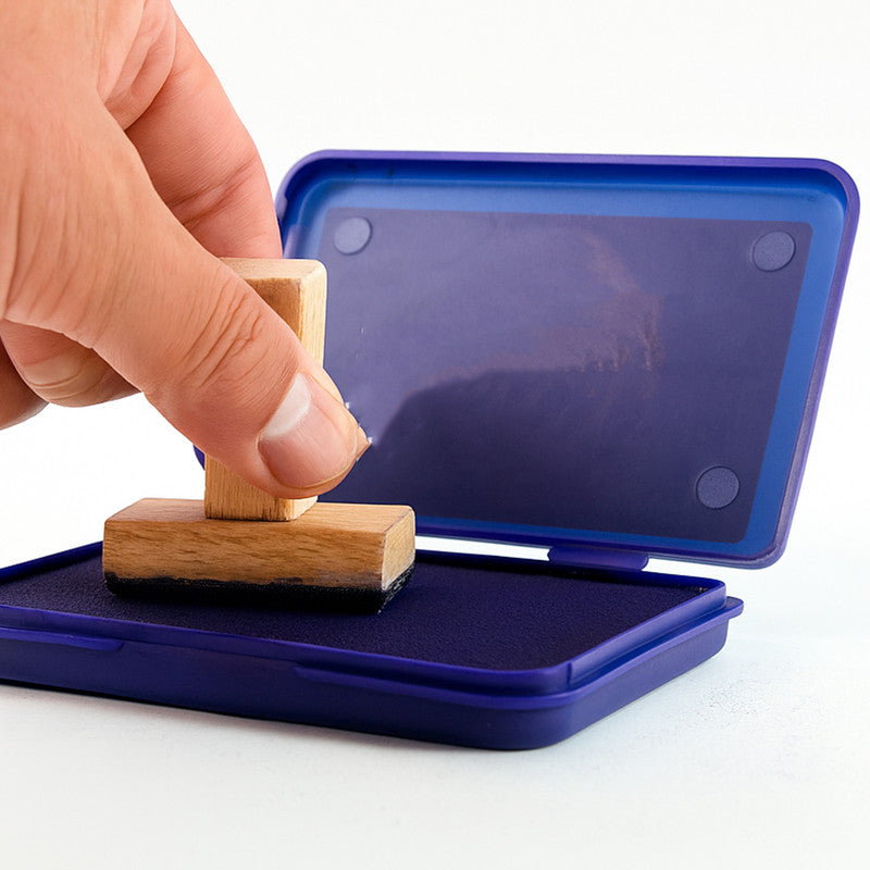 Office Mate Feather Touch Stamp Pad Medium – Blue Colour (108mm × 65mm)