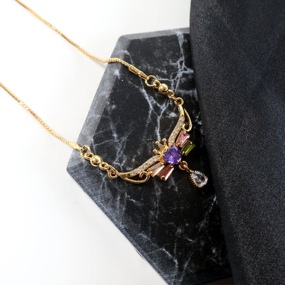 Charming Multicolor Crystal Pendant Necklace for Women