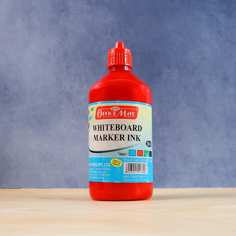 Office Mate Whiteboard Marker Ink Refill – Red Colour (500 ml)