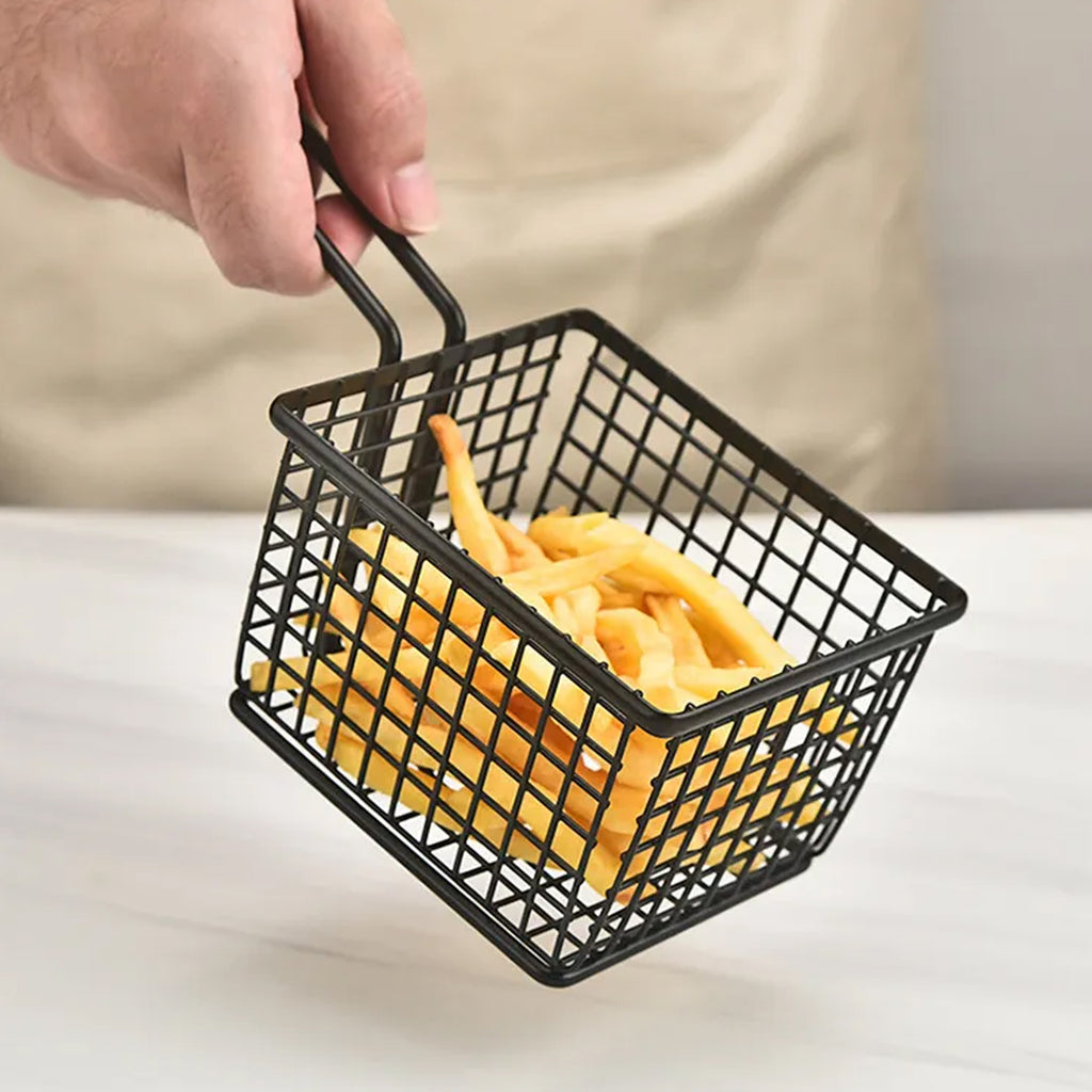 304Stainless Steel Metal Basket Serving Food Presentation Cooking Tools  French Fries Basket Mini Fry Storage Kitchen Housewares