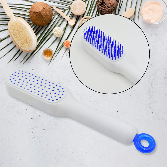13047 Self-Cleaning Hairbrush, Self-Cleaning Anti-Static Detangling Massage Comb, One-pull Clean Scalable Rotate Lifting Self Cleaning Hairbrush Hair Styling Tools