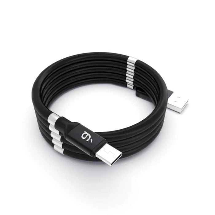 USB Cable, Charging Cable 3A Fast Charge and Sync Most Stunning Charging Cable, Magnetic Charging Cable Charging Cable for Phone (Compatible with (No More Messy Cables in Car & Home), (120 CM), ( Black), One Cable)