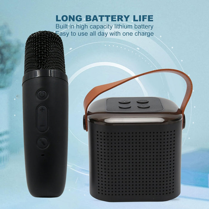 Wireless Speaker Microphone Set, RGB Light Support Memory Card PortableKaraoke Machine Perfect  for Travel TV