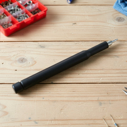 Close-up of ergonomic precision screwdriver handle for better grip