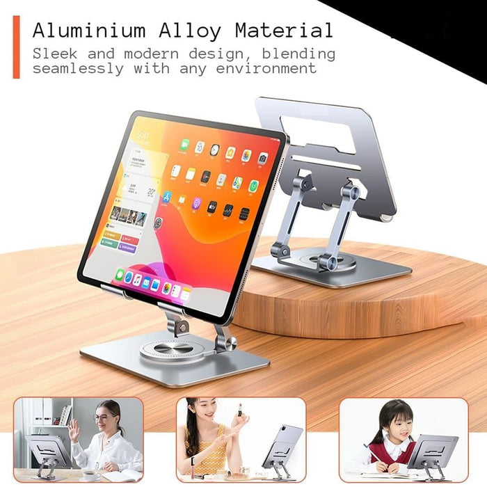 Aluminum Alloy 360°Rotating Bracket, Adjustable Laptop Stand, Portable Foldable Ergonomic Laptop Support