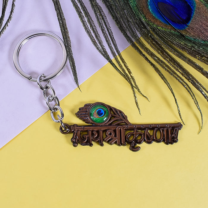 Jai Shree Krishna Keychain – Blessings of Divine Love and Wisdom