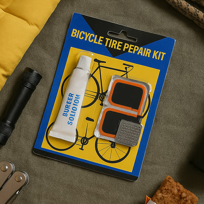 Bicycle Tire Repair Kit Puncture Repair Set with Adhesive Portable Tools (Mix Design / 1 Set)
