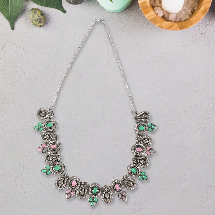 Exquisite Pink & Green Color Necklace Set