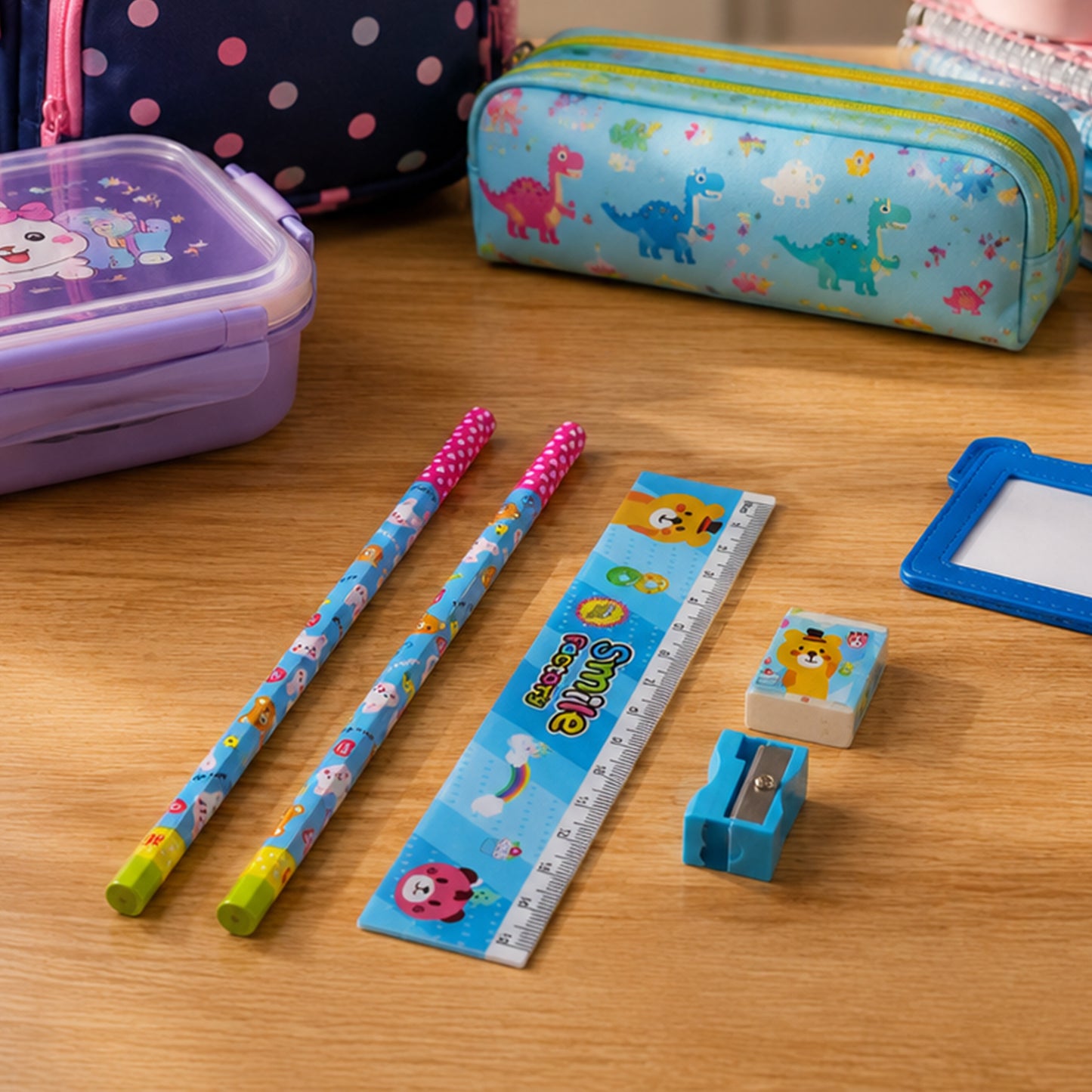 Cartoon Wooden Pencil Set – 5-in-1 Kids Stationery | Writezo