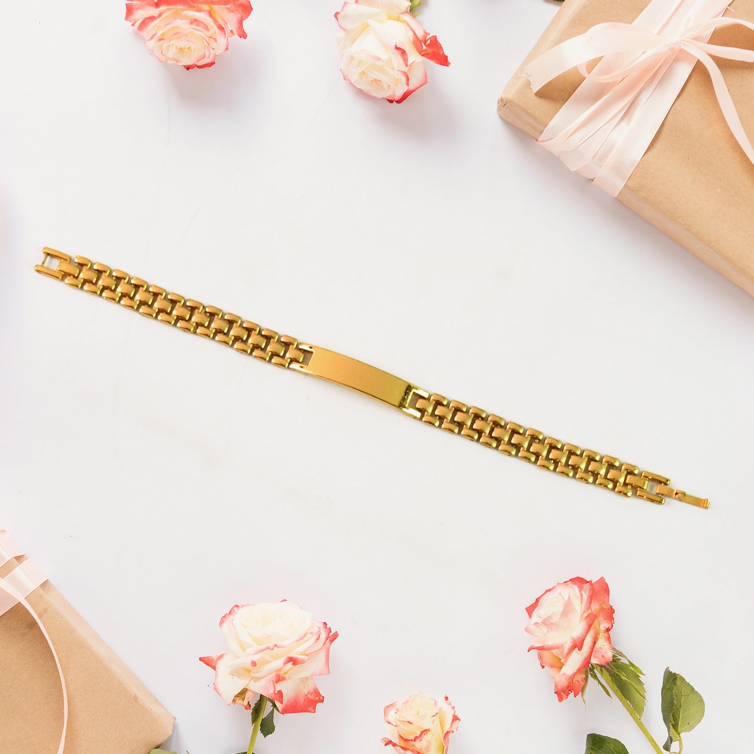 Customize / personalized Customized Golden Chain Bracelet  (1 Pc)