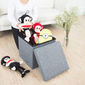 Storage Stool – Foldable Cube Ottoman with Cushion | Organivo