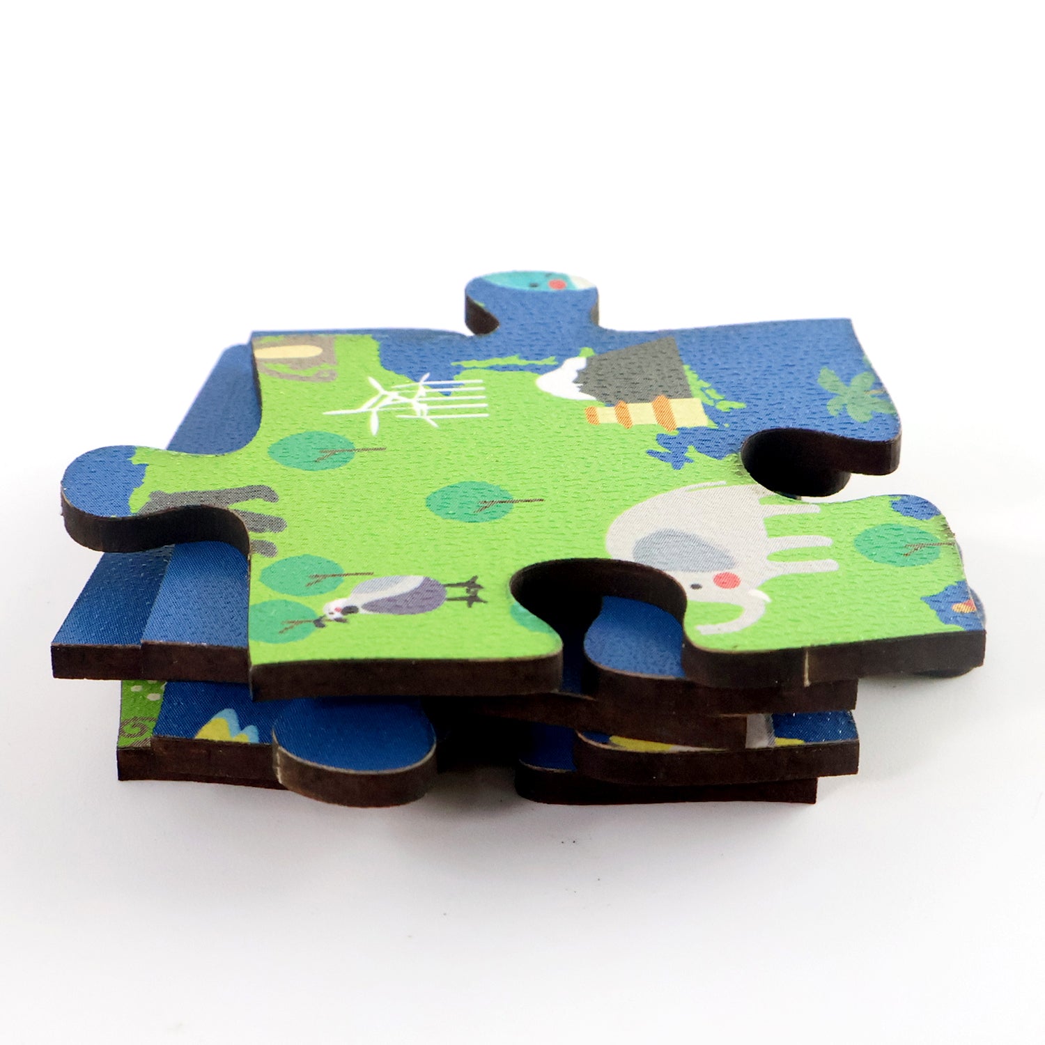 Educational Wooden World Map Puzzle for Kids - (1 Set)