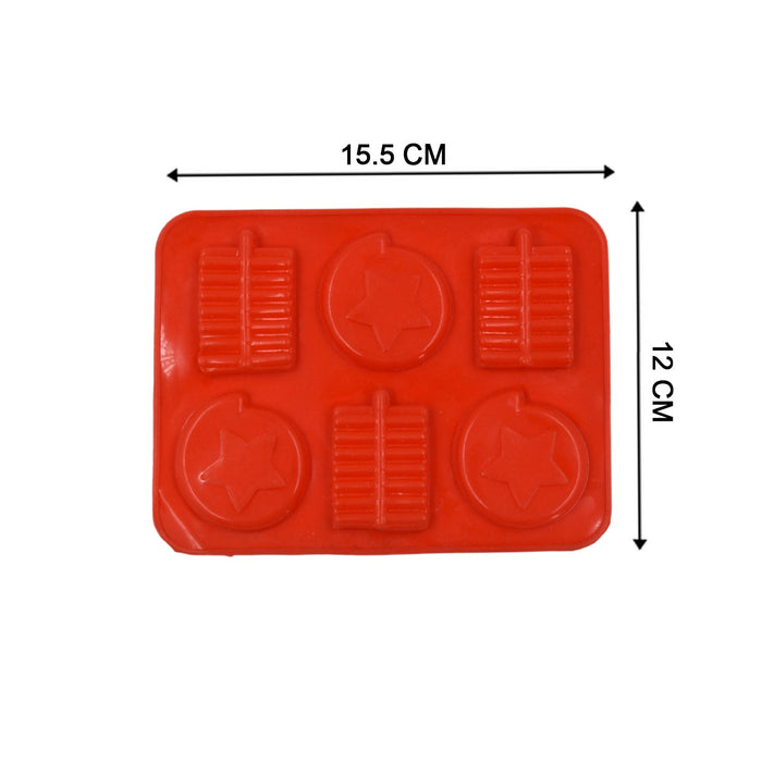 4882 6cavity Chocolate Mould Tray | Cake Baking Mold | Flexible Silicon Ice Cupcake Making Tools