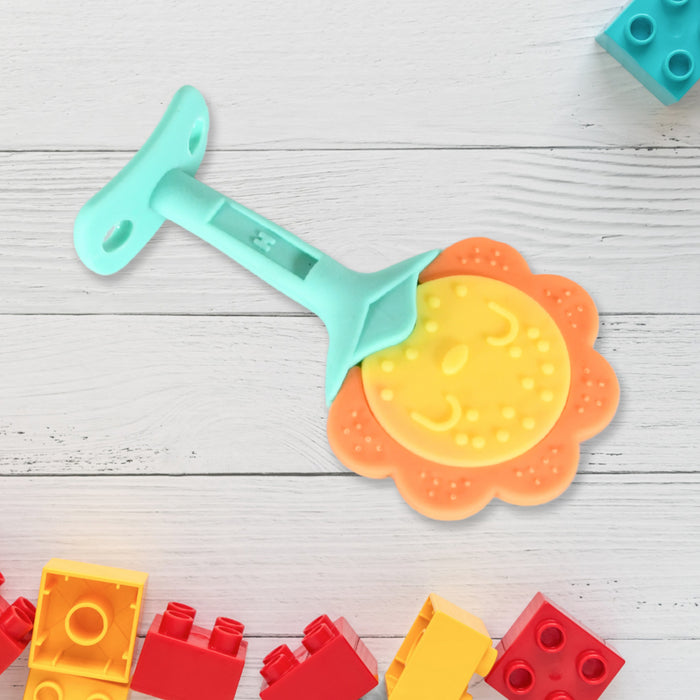 Baby Silicone Teether, Fruit Teether for Toddlers,100% Food Grade Silicone Teether, Non-Toxic & Latex Free Suitable for Kids Above 3 Months Sunflower, Moon Shape(1 Pc)