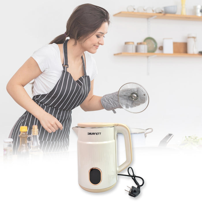 Double Wall Stainless Steel Electric Cordless Tea Kettle (1500W / 2.3 Ltr.)