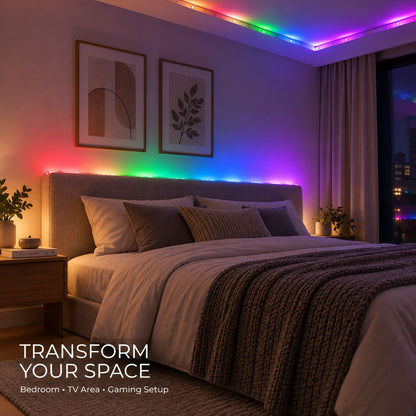RGB LED Strip Light with Remote and Adapter for Room Decor (1 Set, 3.4 Mtr)