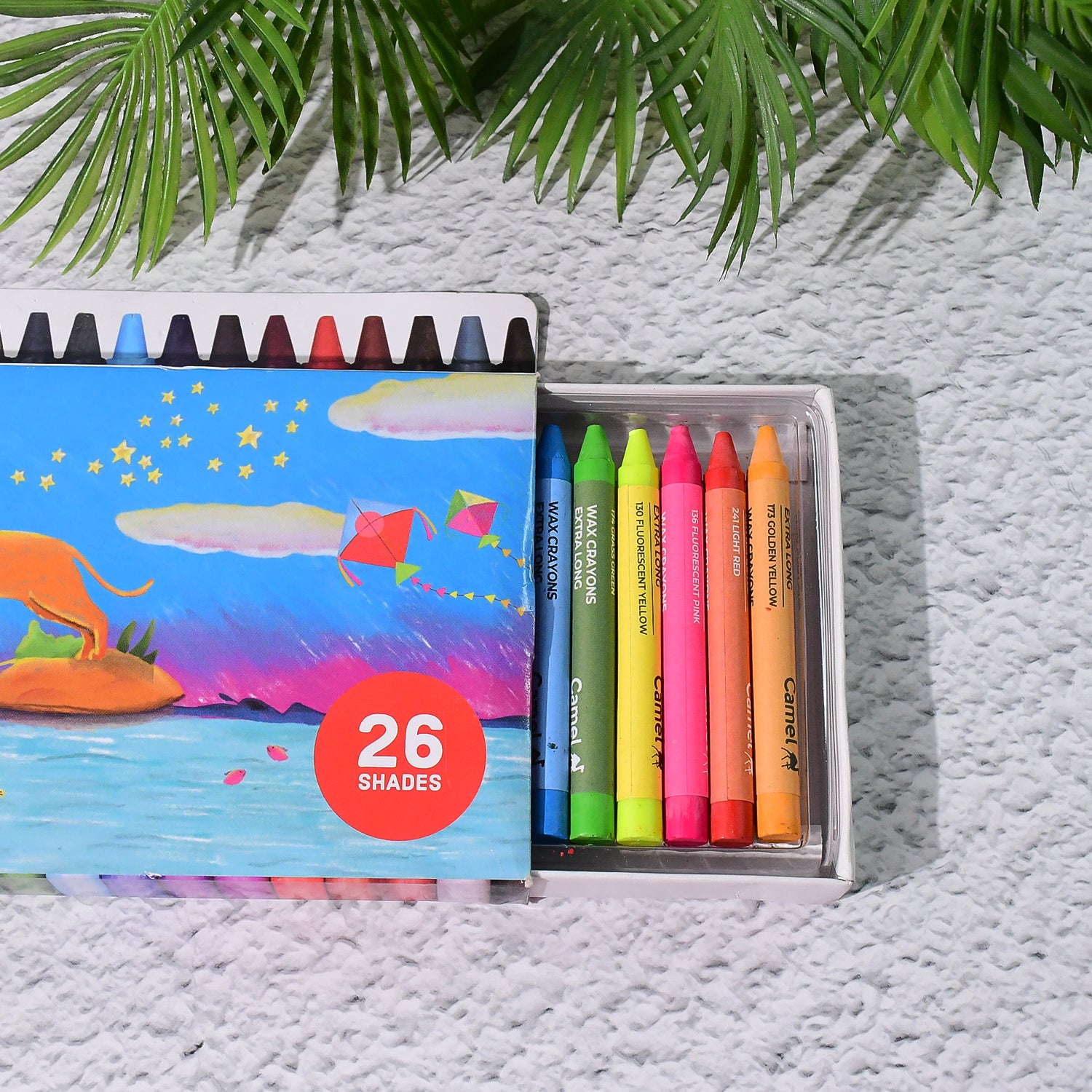 Camel Wax Crayons Extra Long – 26 Vibrant Shades