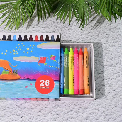 Camel Wax Crayons Extra Long – 26 Vibrant Shades