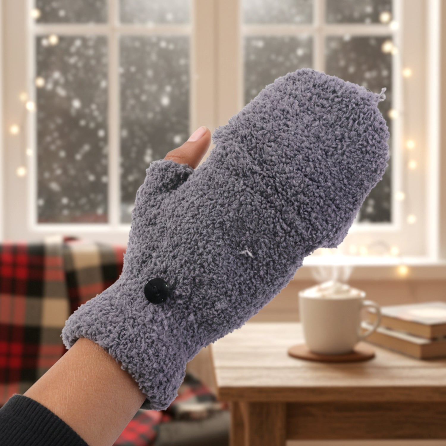 Soft fleece winter gloves