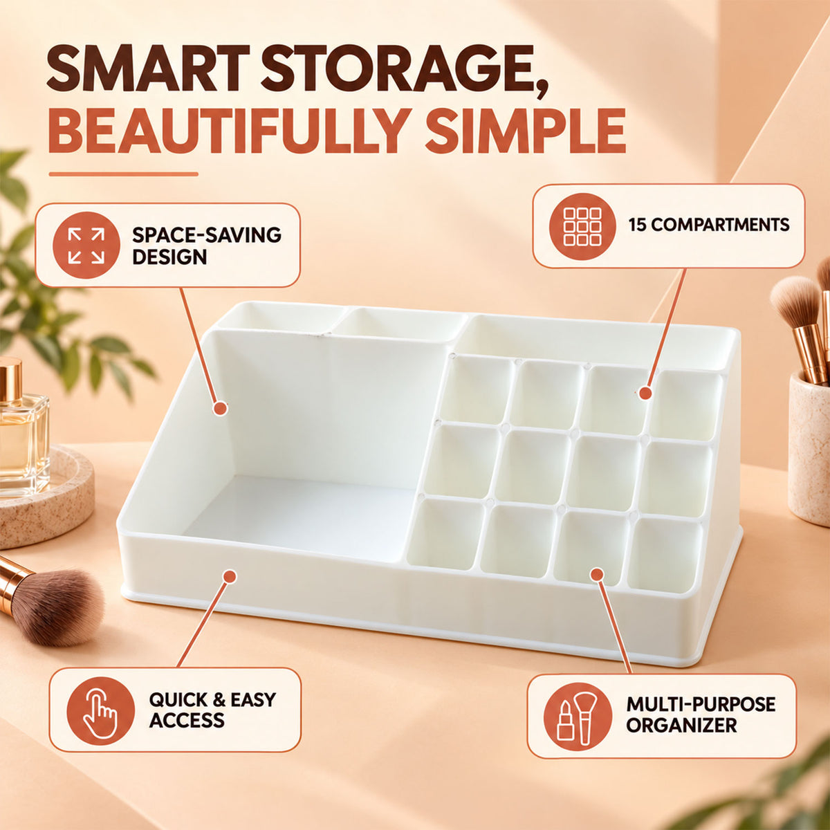Multipurpose Makeup Organizer – Neat, Spacious & Durable