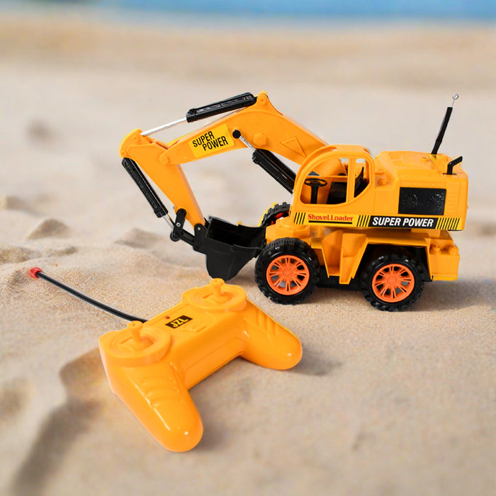 प्लास्टिक जेसीबी निर्माण खिलौना रिमोट कंट्रोल जेसीबी खिलौने बच्चों लड़कों के लिए, सुपर पावर रिमोट कंट्रोल जेसीबी ट्रक निर्माण खिलौना (1 सेट)