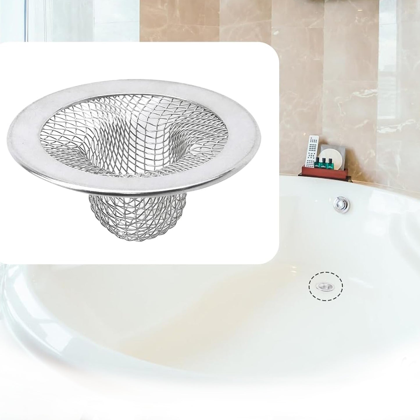 Stainless Steel Kitchen Sink Strainer (2 Pc Set)