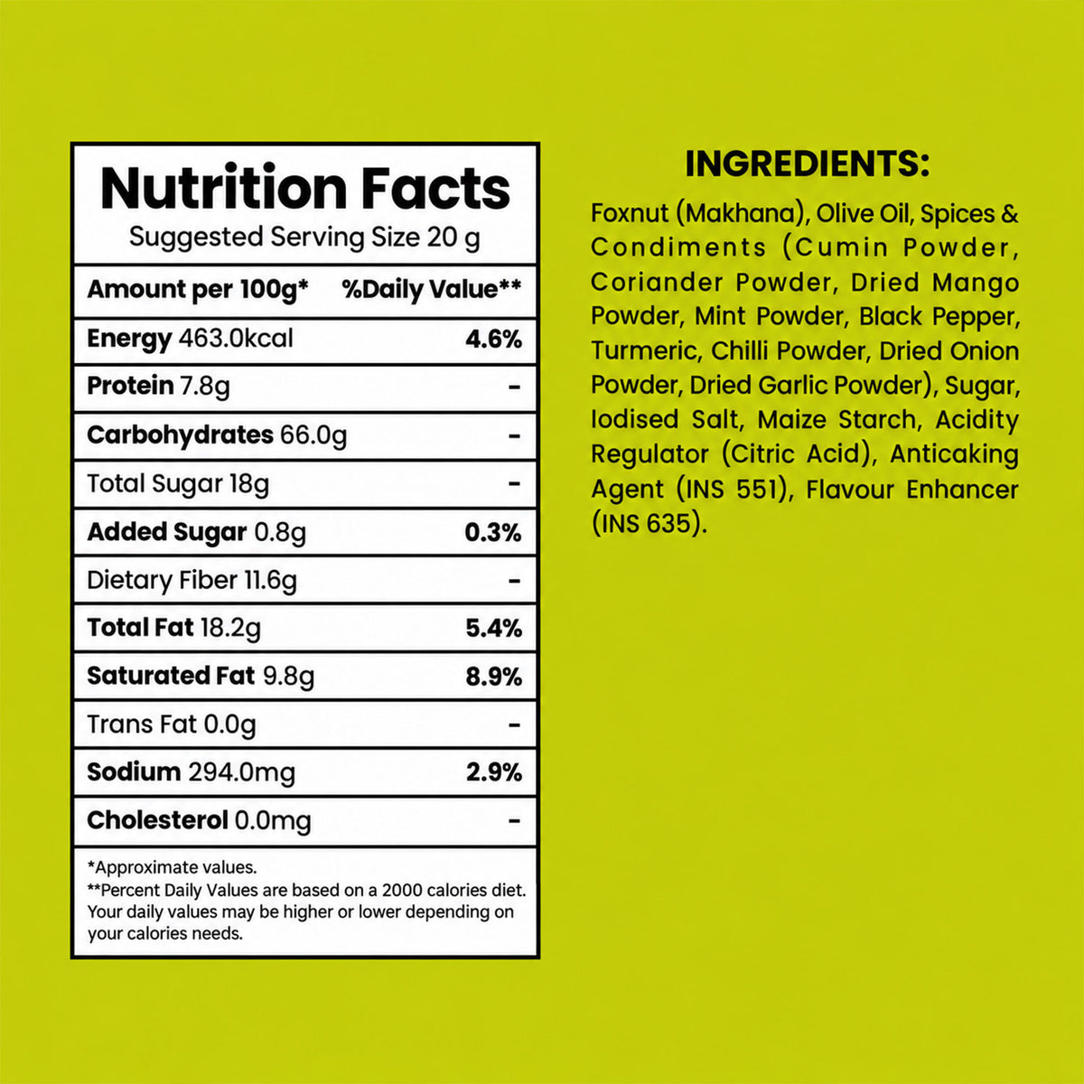 Pudina Makhana Premium Roasted Fox Nuts with Refreshing Mint Flavour Snack (75g)