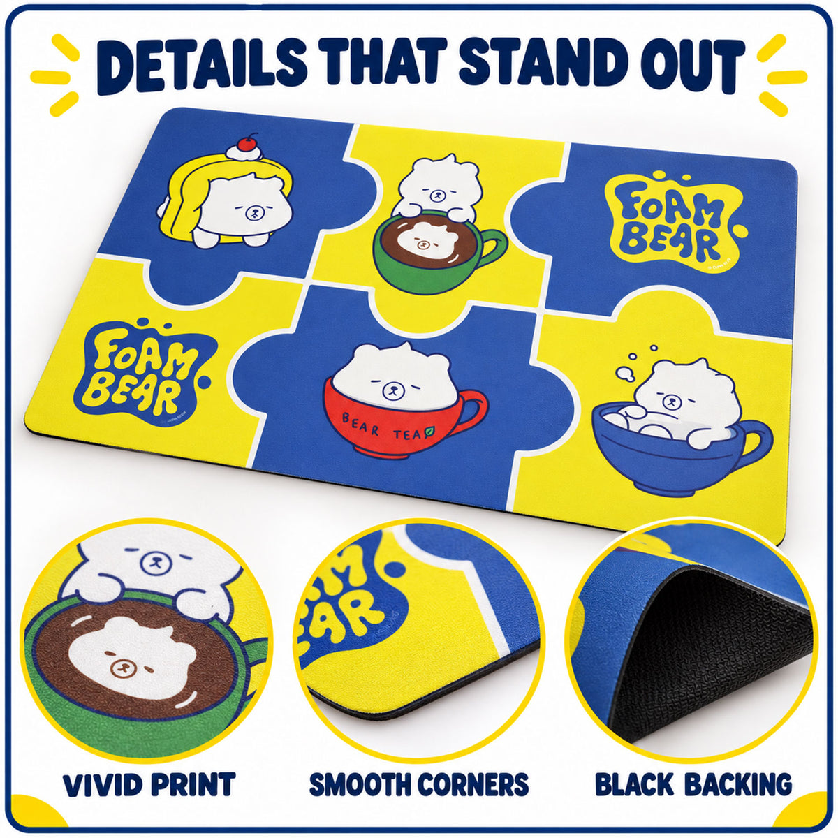 Absorbent Bathroom Mat, Cute Cartoon Bear Print Quick Dry Mat (1 Pc, 45x74 Cm)