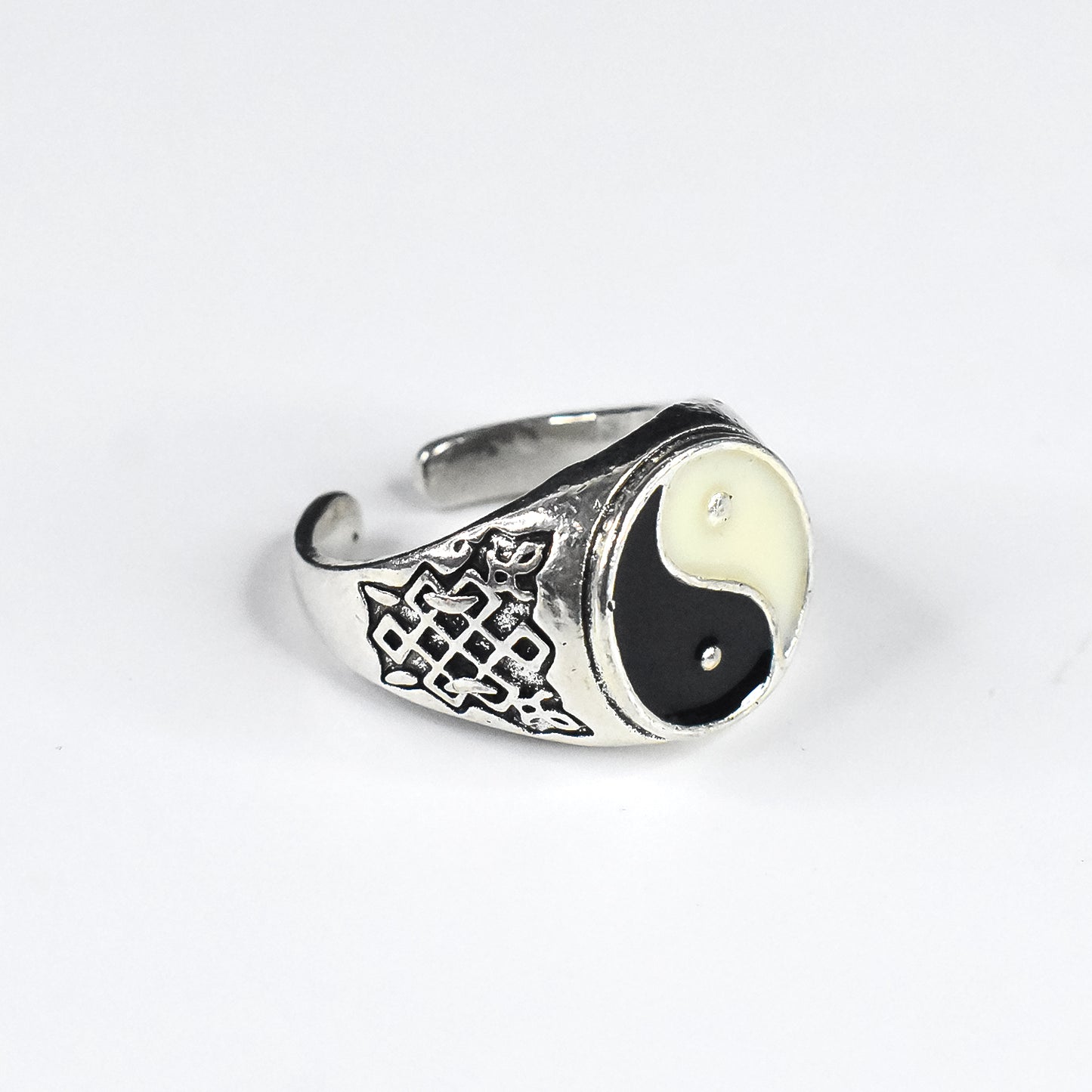 Stainless Steel Tai Chi Finger Ring Yin Yang Spinner Ring