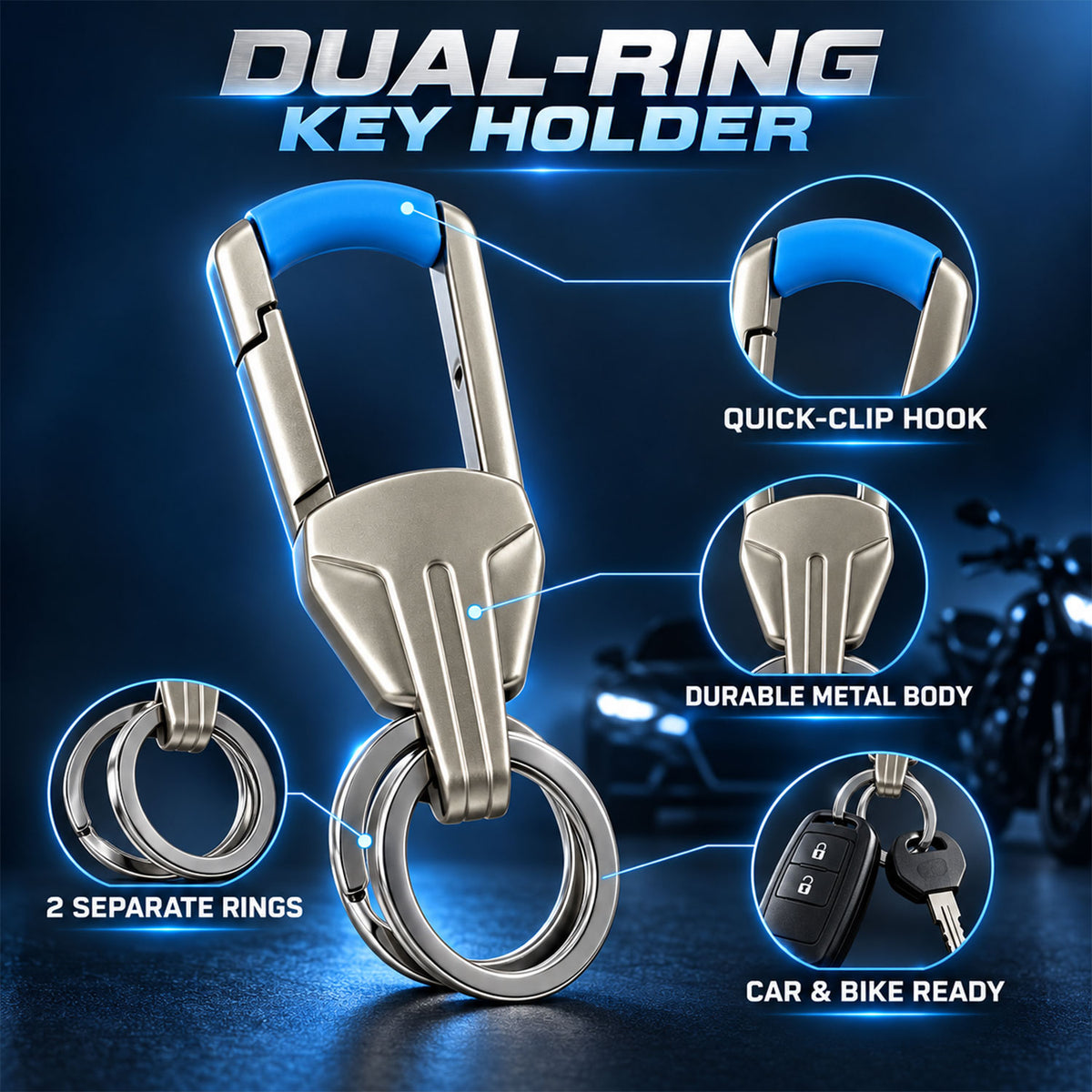 Metal Key Holder – Secure & Stylish Carabiner Clip for Keys