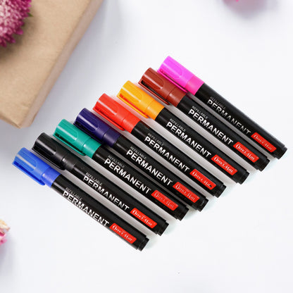Permanent Marker Pen Set – Refillable, Quick-Drying, Multi-Color (Pack of 8)