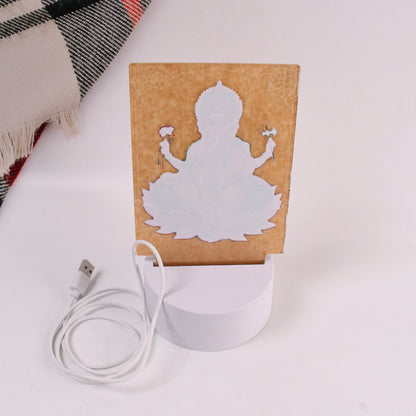 Beautiful 3D Lord Ganesh Frame with soft white light (1 Pc)