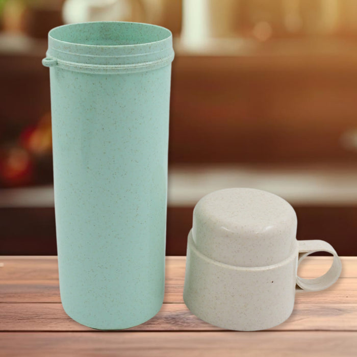 13045 Travel Coffee Cup Portable Water Bottle Wheat Straw Coffee Tea Mug Coffee Mug with Lids for Coffee Tea Portable for School (300 ML Approx)
