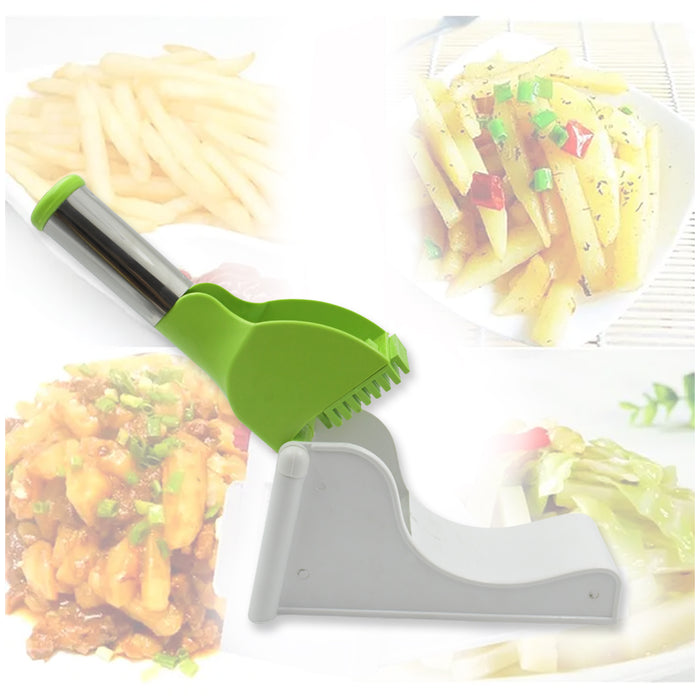 0114 Virgin Plastic French Fry Chipser, Potato Chipser / Potato Slicer with Container