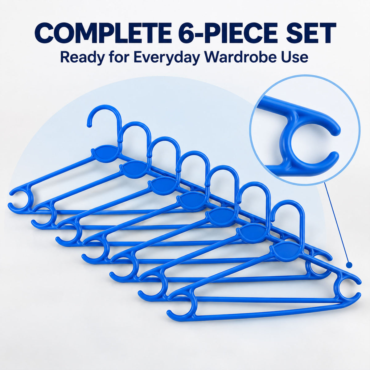 Plastic Clothes Hangers – Durable & Space-Saving Set of 6