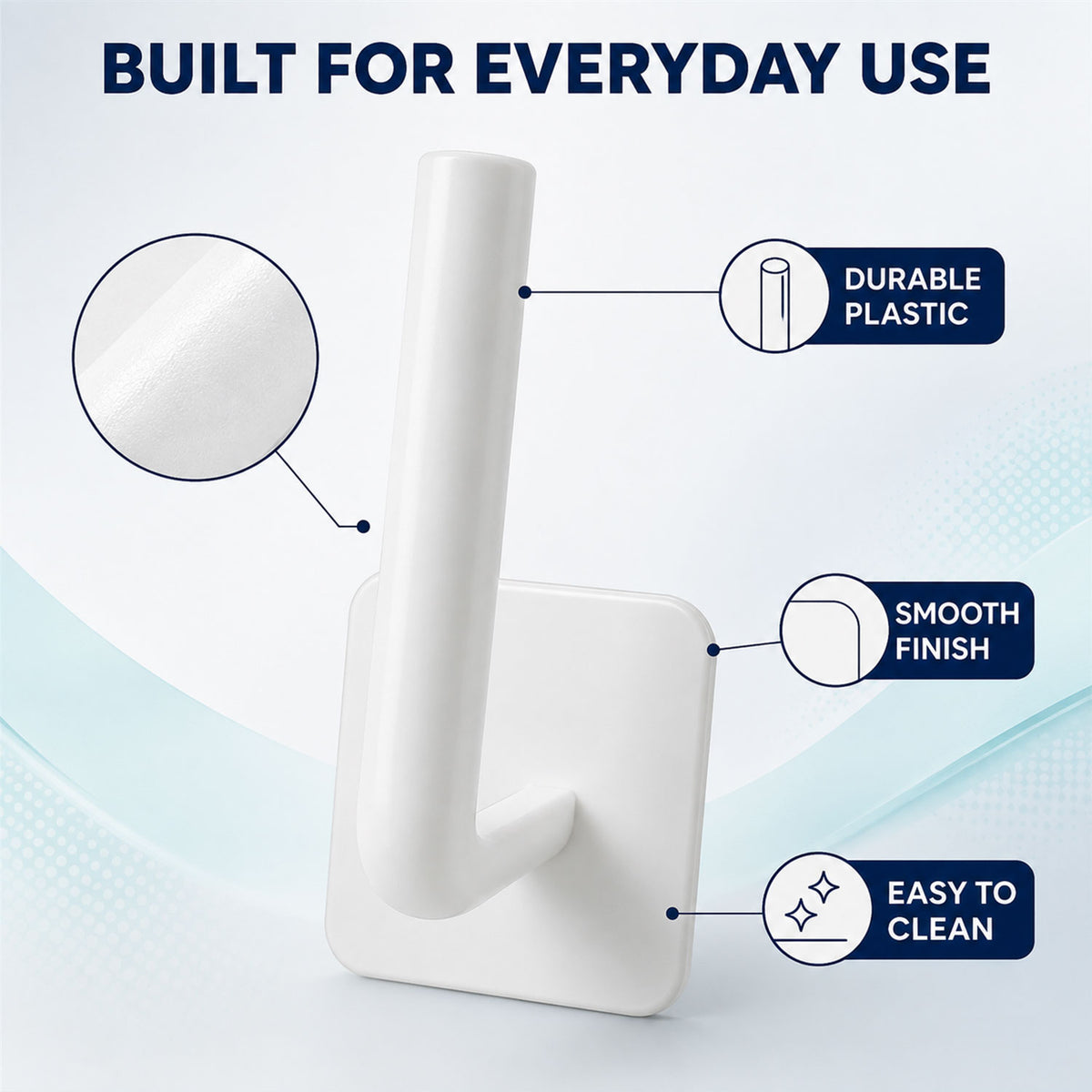 Self Adhesive Wall Hook for Bathroom Drill Free Towel Hook (1 Pc)