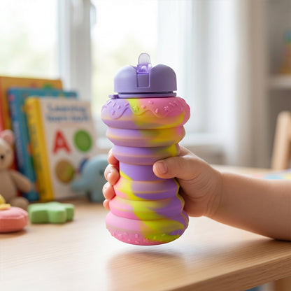 Foldable compact water bottle for daily hydration