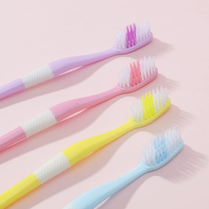 2-in-1 Tooth Brush with Tongue Scraper, Soft Bristle & Long Handle (8Pcs) Soft Toothbrush