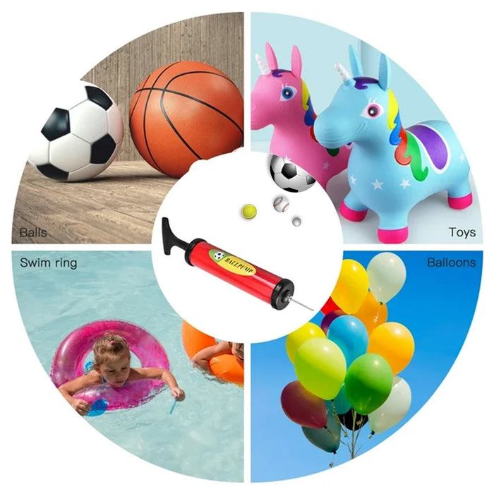 Inflator Air Ball Pump Soft Bouncing Ball Development Kids Toy, Sports Plastic Pump for Soccer, Basketball, Football, Volleyball Ball (24 CM & 33.5 Cm)