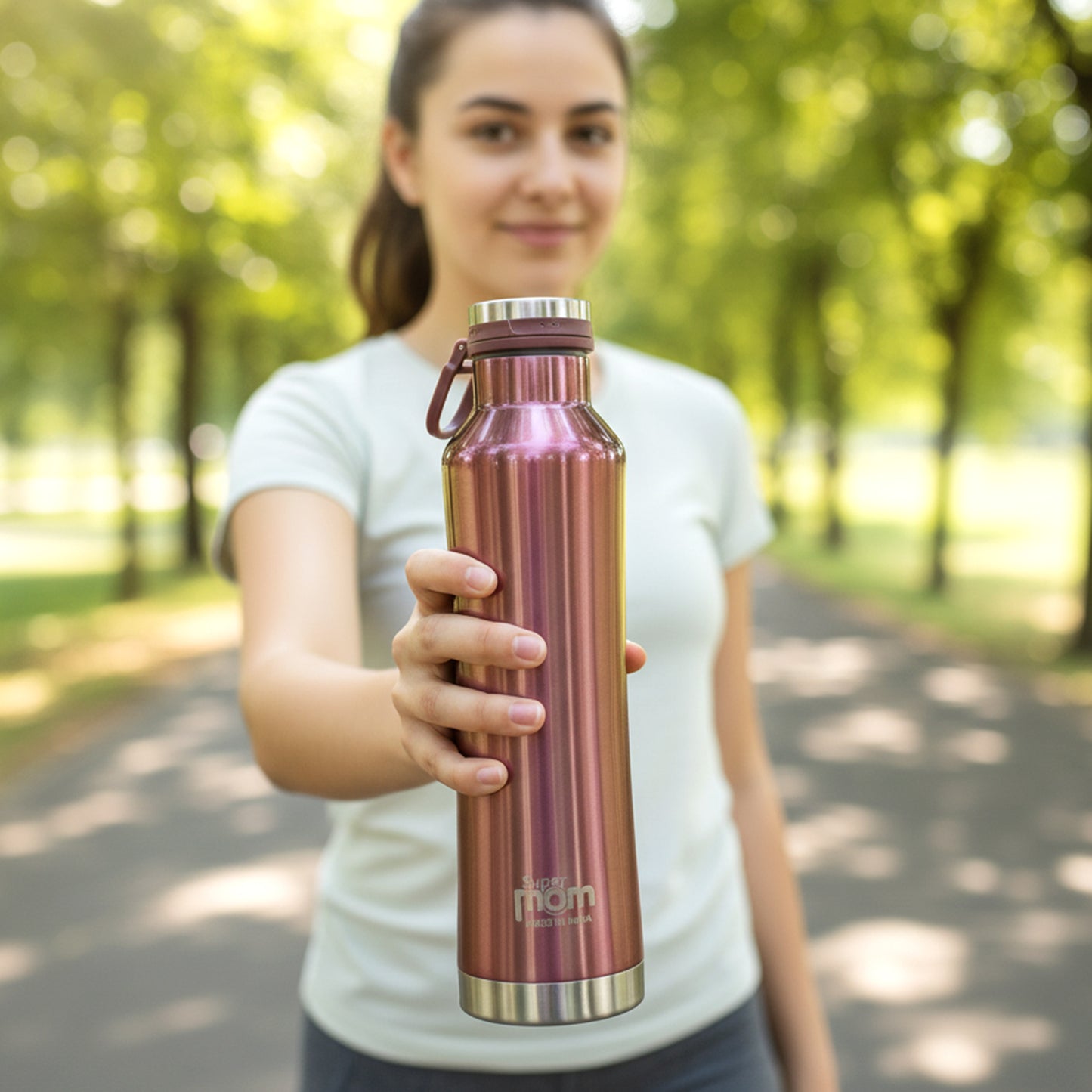 reusable plastic water bottle Supermom Hydro design
